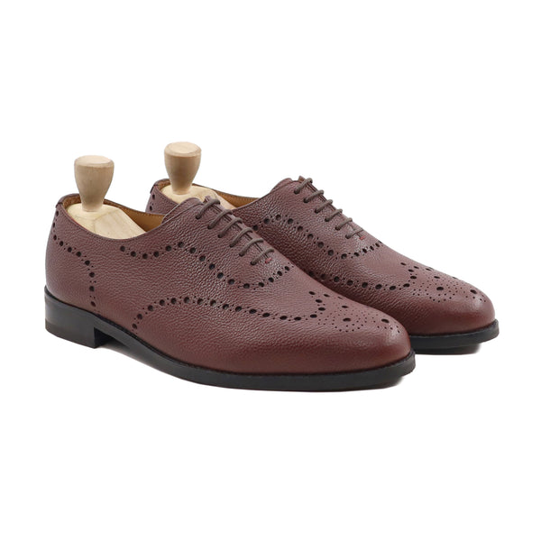 Graz - Men's Oxblood Pebble Grain Leather Wholecut Shoe