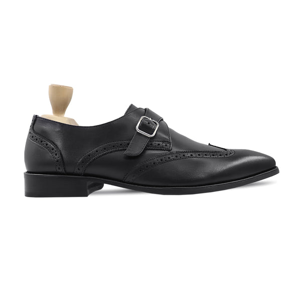 Kaya - Men's Black Calf Leather Single Monkstrap