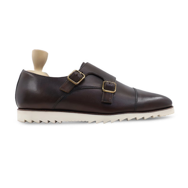 Nuray - Men's Dark Brown Calf Leather Double Monkstrap