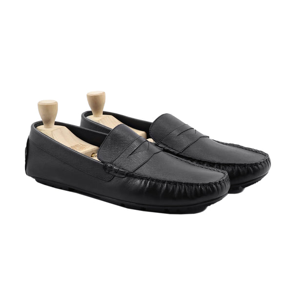 Altin - Men's Black Calf Leather Driver Shoe