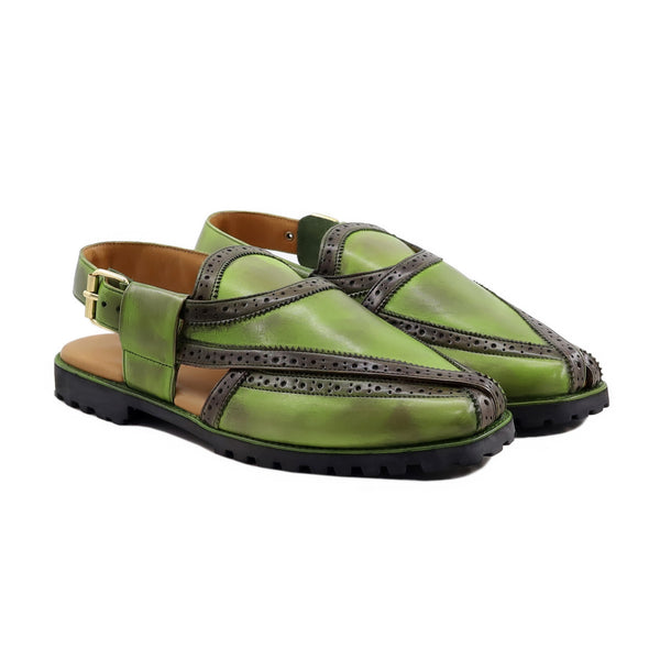 Sonomi - Men's Burnished Green Calf Leather Sandal