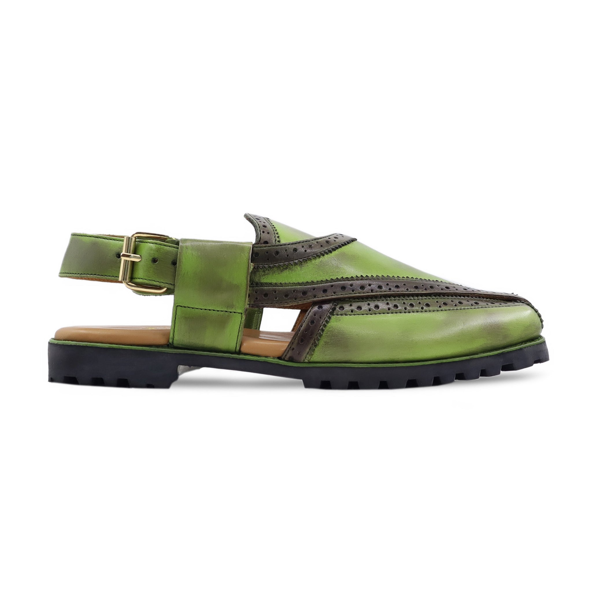 Sonomi - Men's Burnished Green Calf Leather Sandal