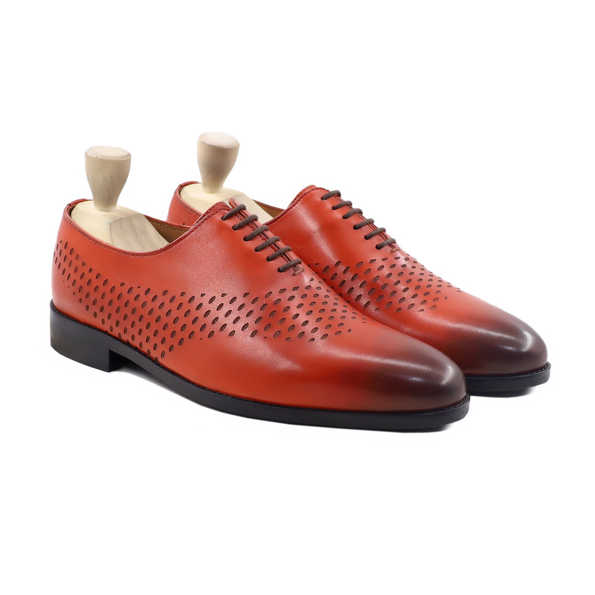 Jhung - Men's Burnished Tan Calf Leather Wholecut Shoe