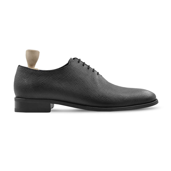 Tumari - Men's Black Pebble Grain Leather Wholecut Shoe