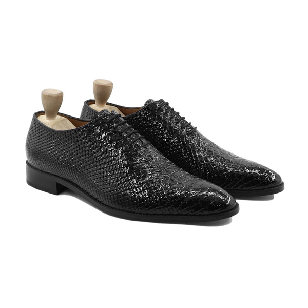Kovo - Men's Black Patent Leather Wholecut Shoe