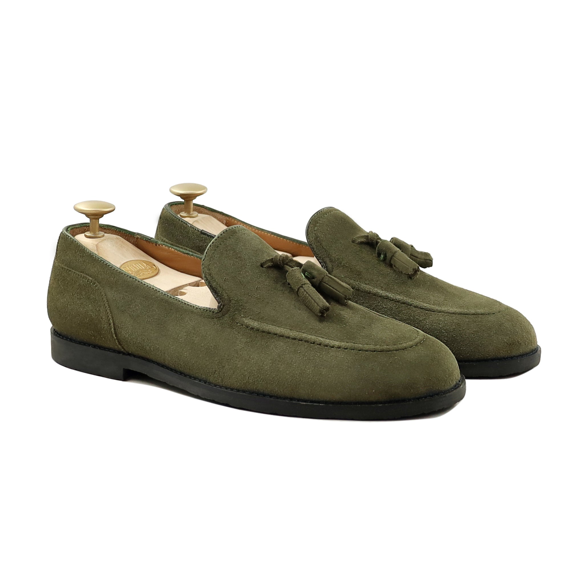 Palmer - Men's Olive Green Suede Loafer