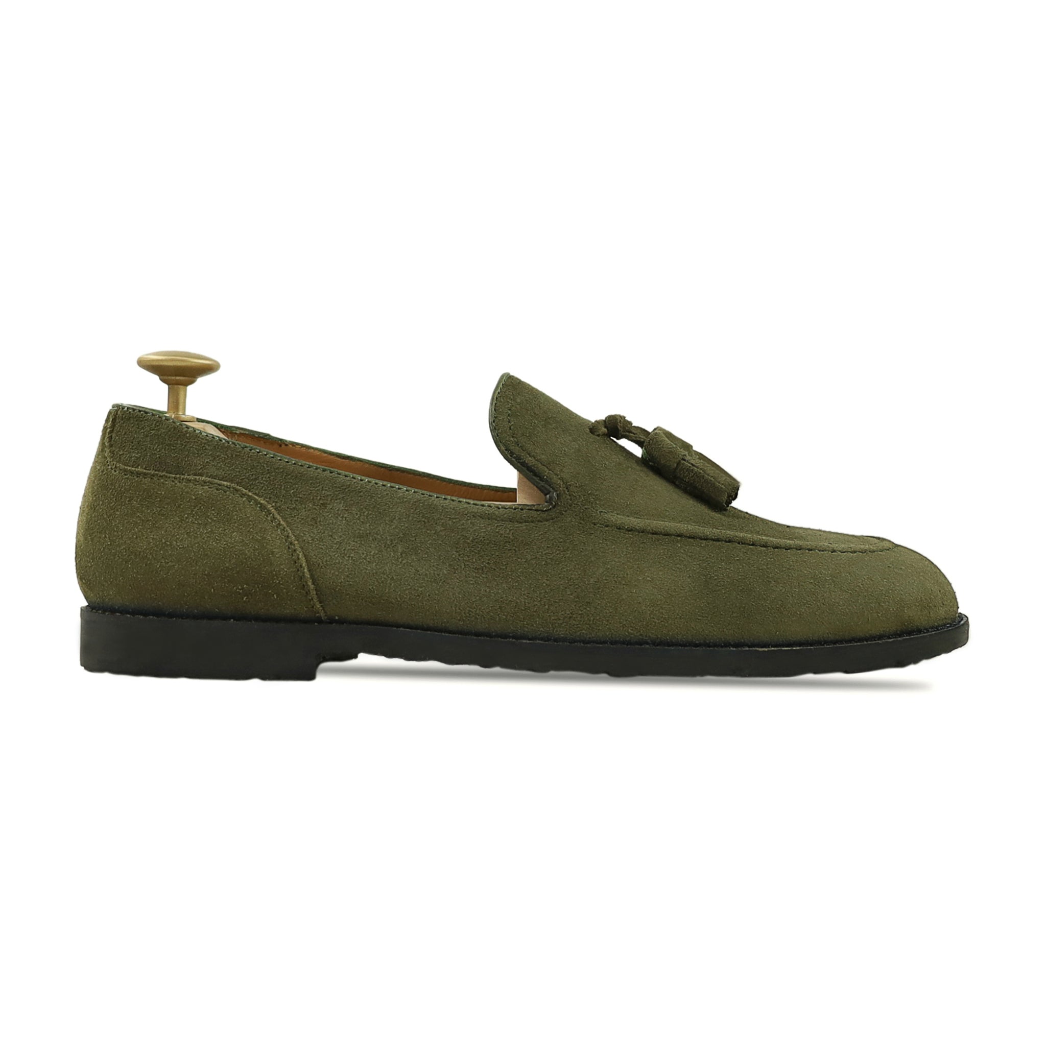 Palmer - Men's Olive Green Suede Loafer