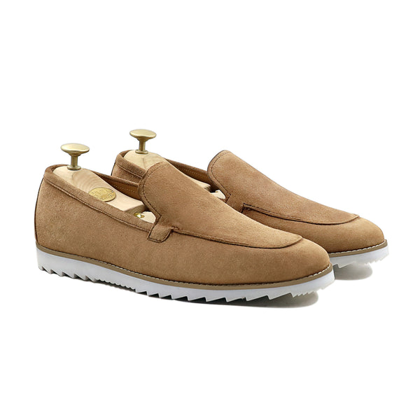 Elbert - Men's Camel Kid Suede Loafer