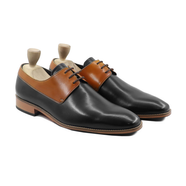 Hayato - Men's Black Tan Calf Leather Derby Shoe