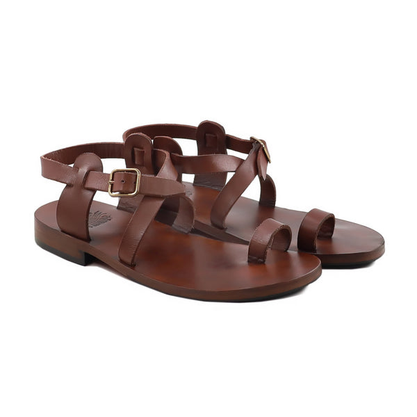 Zhizdra - Men's Reddish Brown Calf Leather Sandal