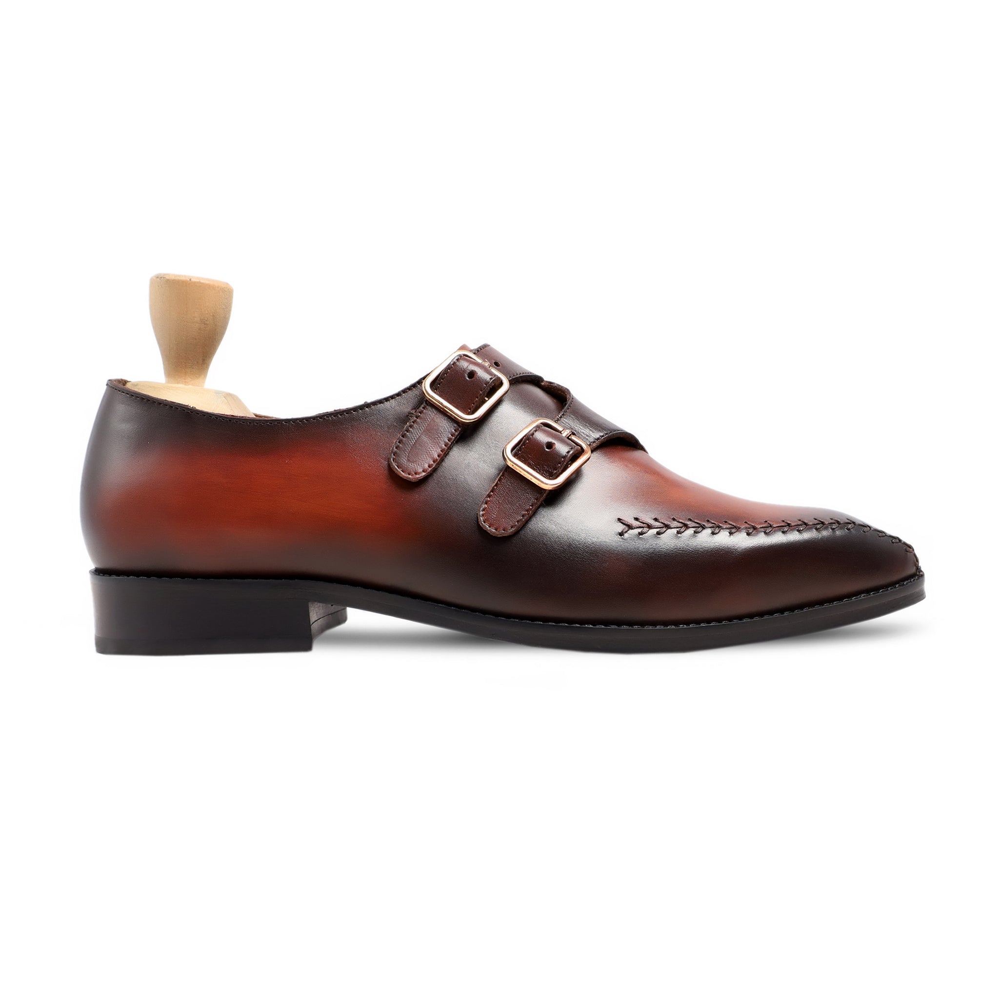 Darlita - Men's Burnished Brown Patina Double Monkstrap