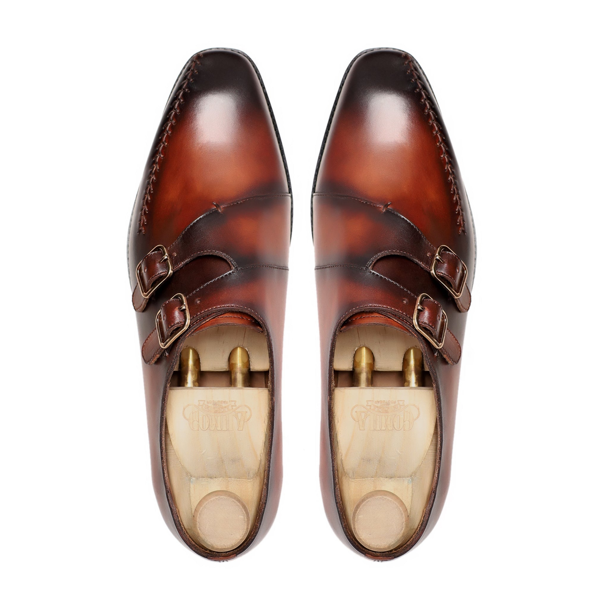 Darlita - Men's Burnished Brown Patina Double Monkstrap