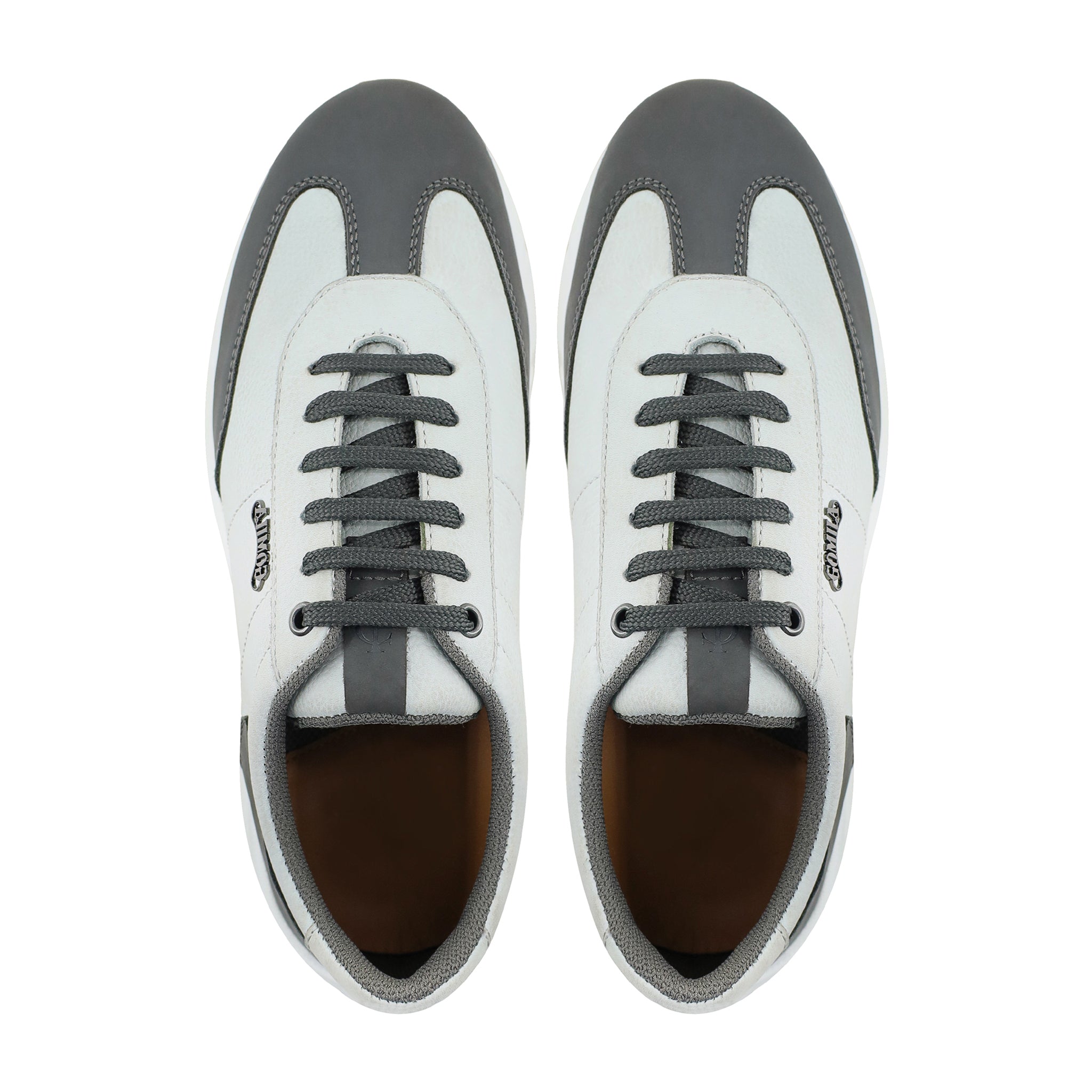 Ozil - Men's White and Gray Snearker