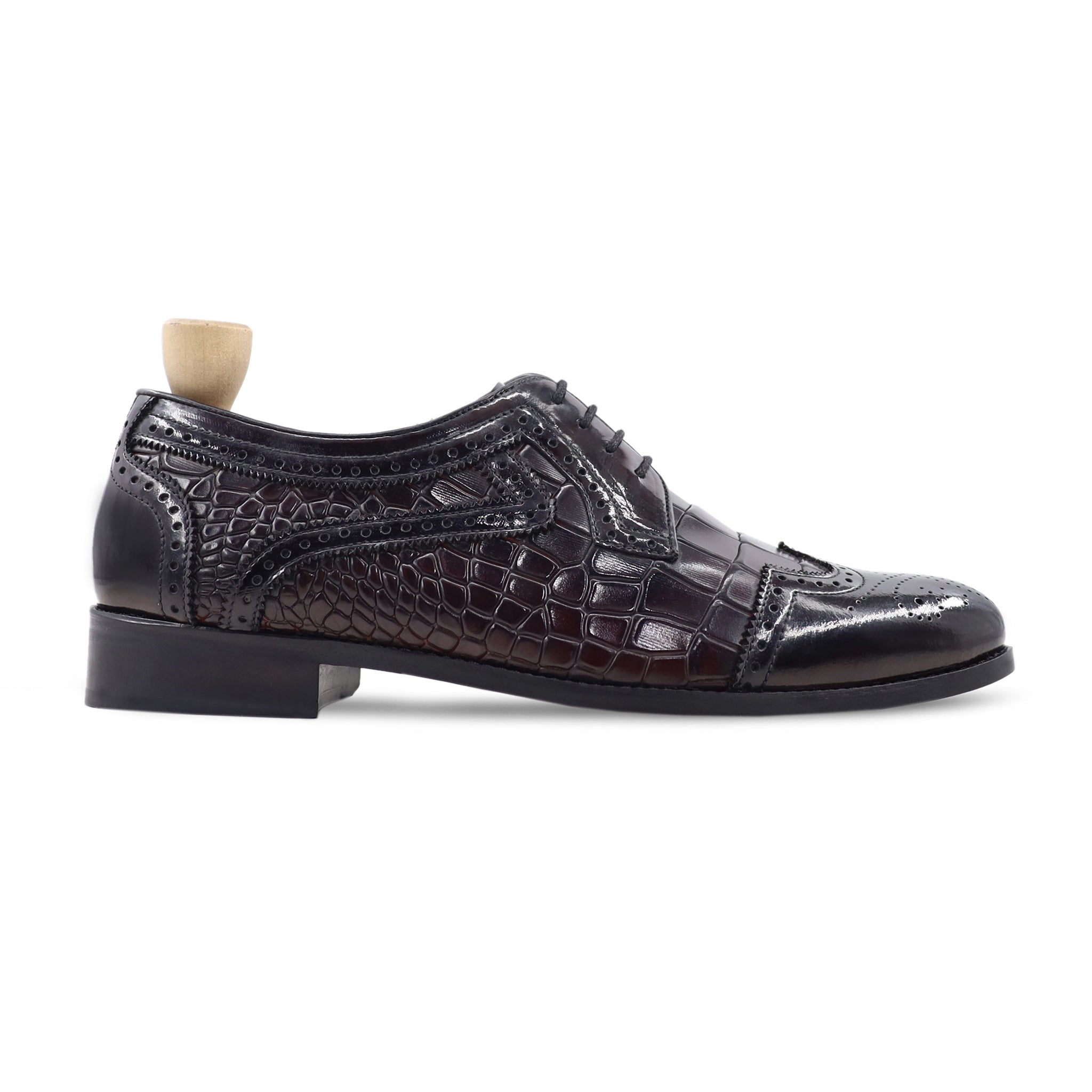 Sosuke - Men's Oxblood Brown Calf Leather Deby Shoe