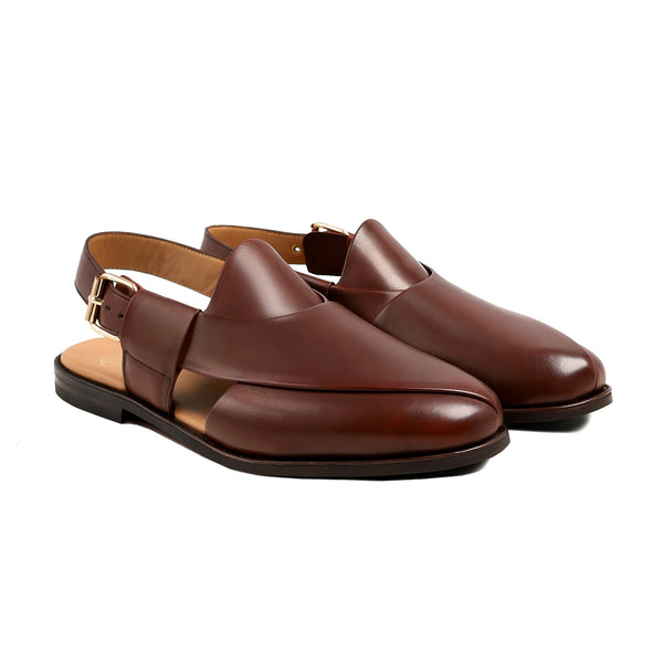 Andru - Men's Brown Calf Leather Sandal