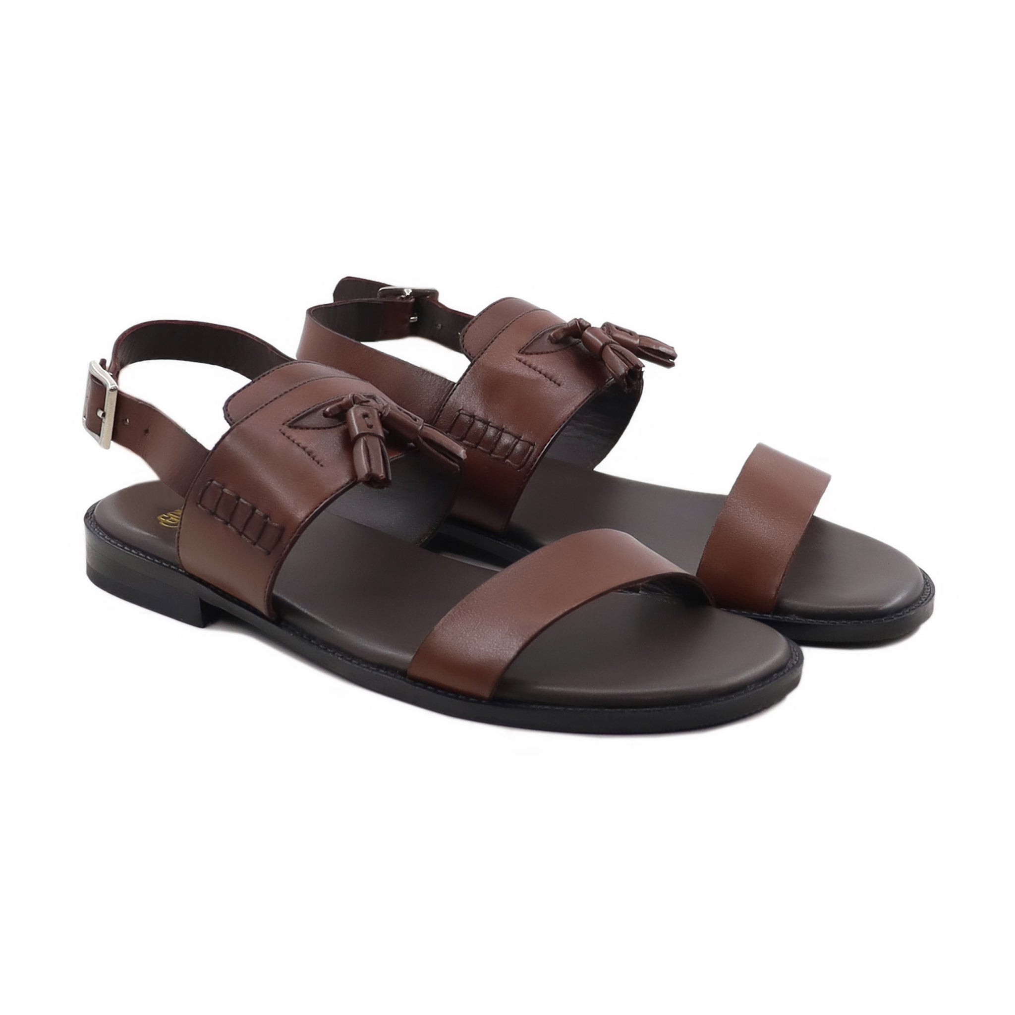 Kakeru - Men's Dark Brown Calf Leather Sandal