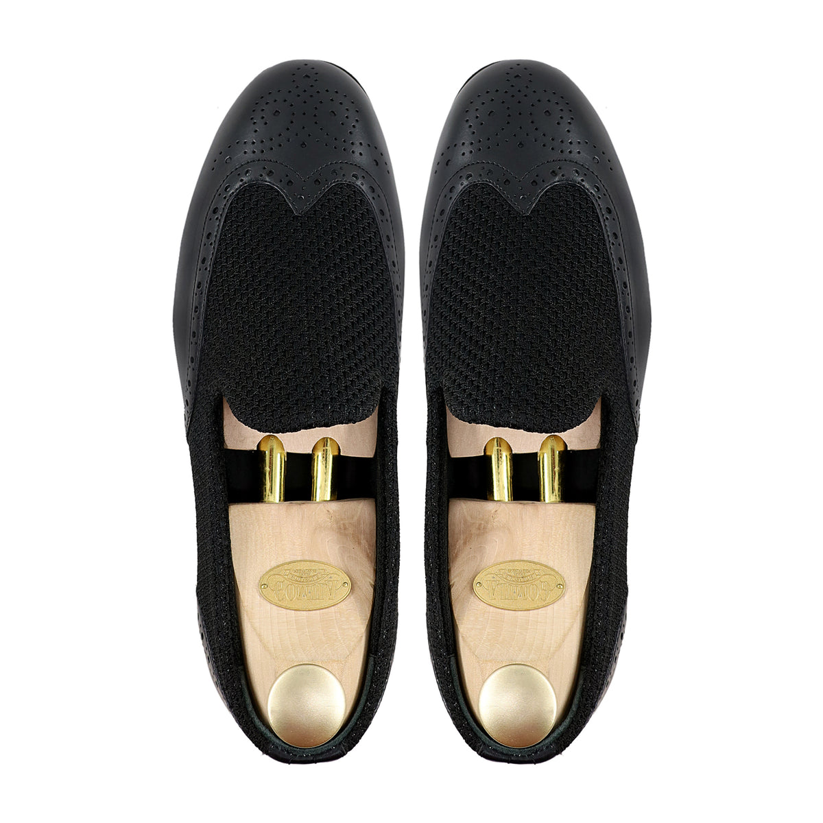 Kinson - Men's Black Mesh and Calf Leather Loafer
