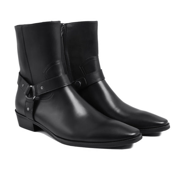 Grayson - Men's Black Calf Leather Jodhpur Boot