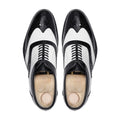Arley - Men's Black Patent and White Box Leather High Shine Oxford Shoe