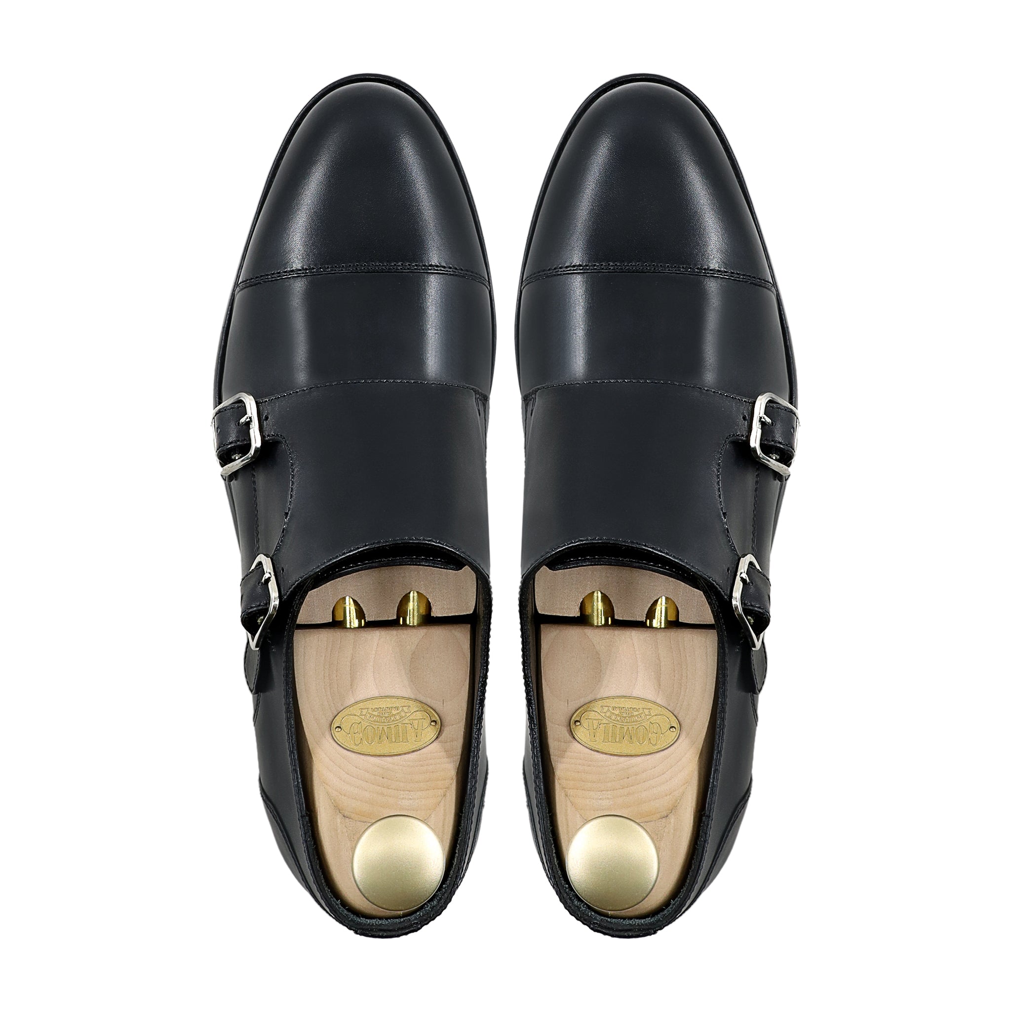 Allin - Men's Black Calf Leather Double Monkstrap