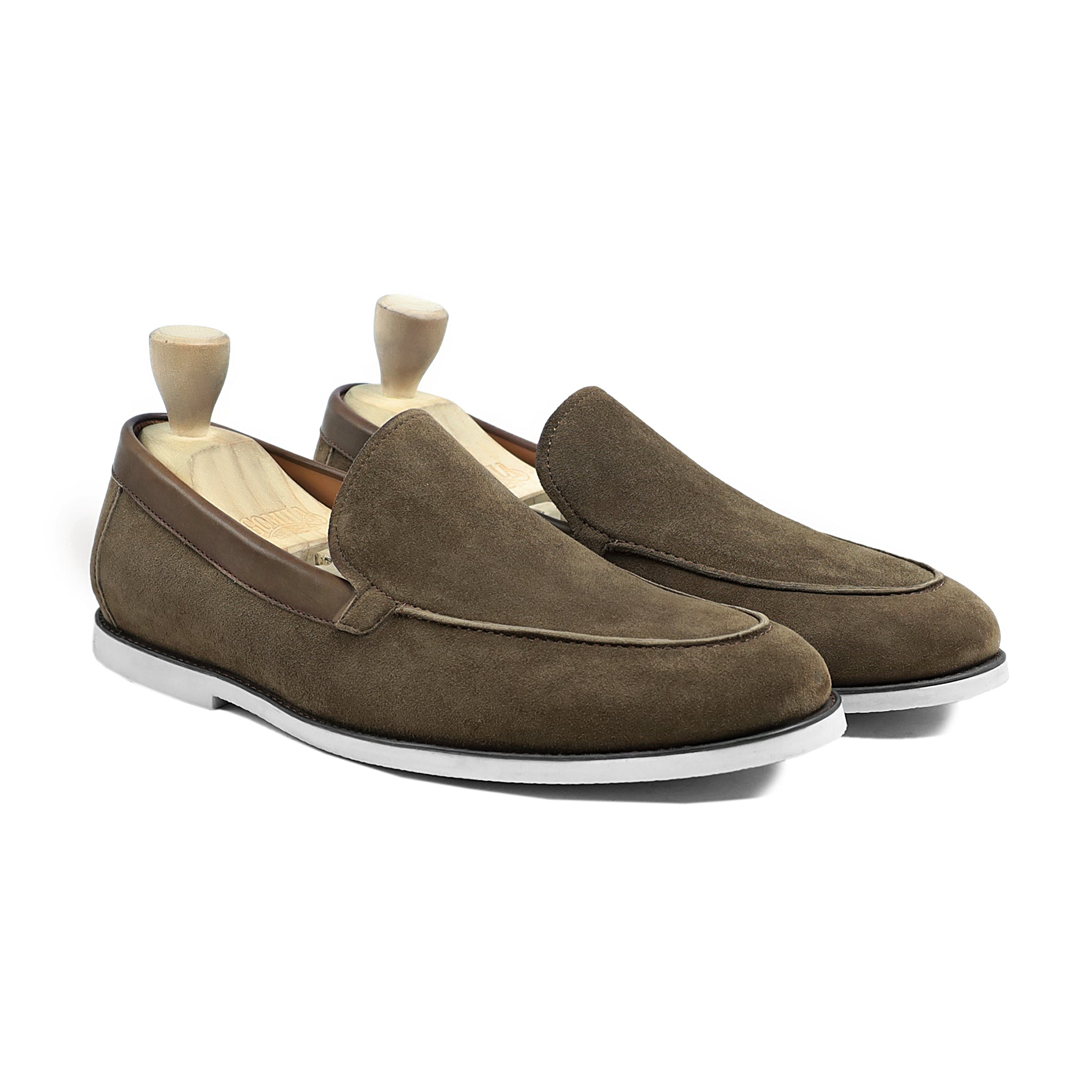 Tehya - Men's Light Brown Kid Suede Loafer