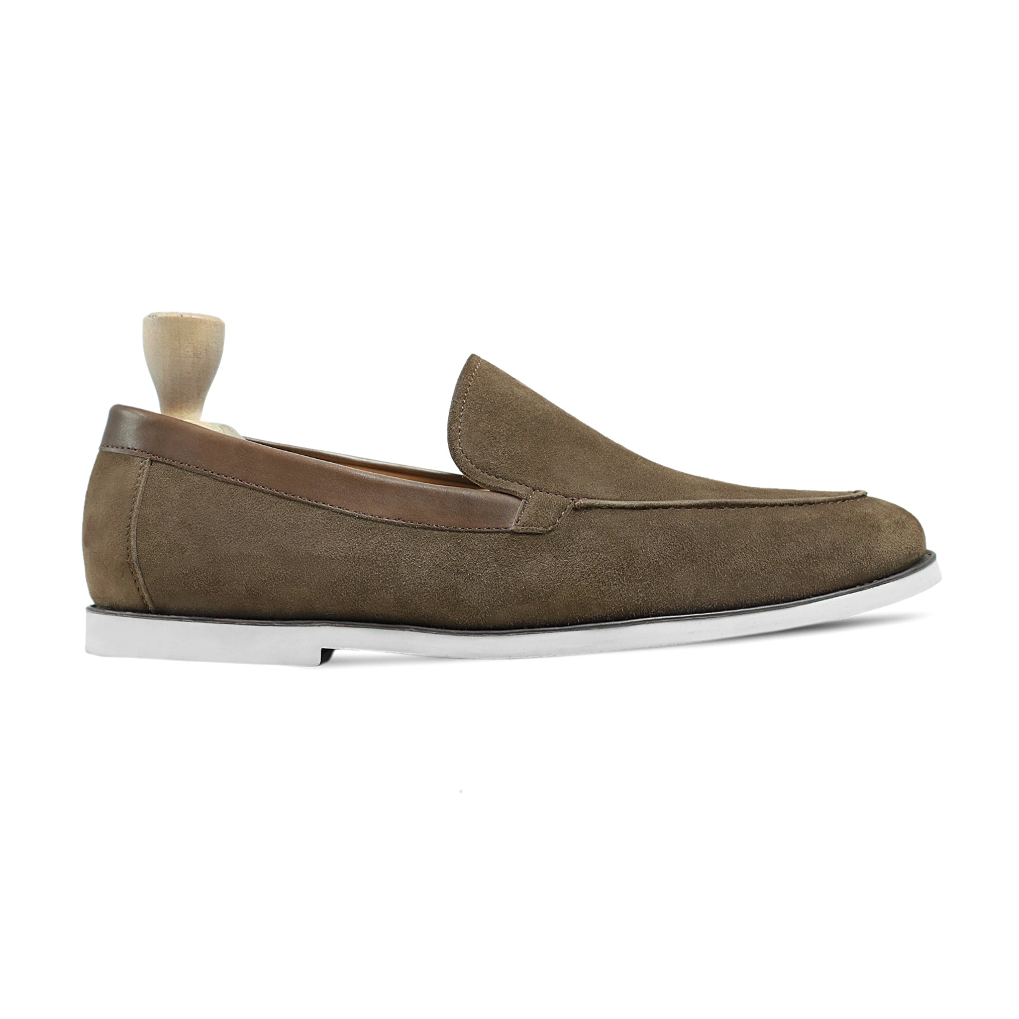 Tehya - Men's Light Brown Kid Suede Loafer