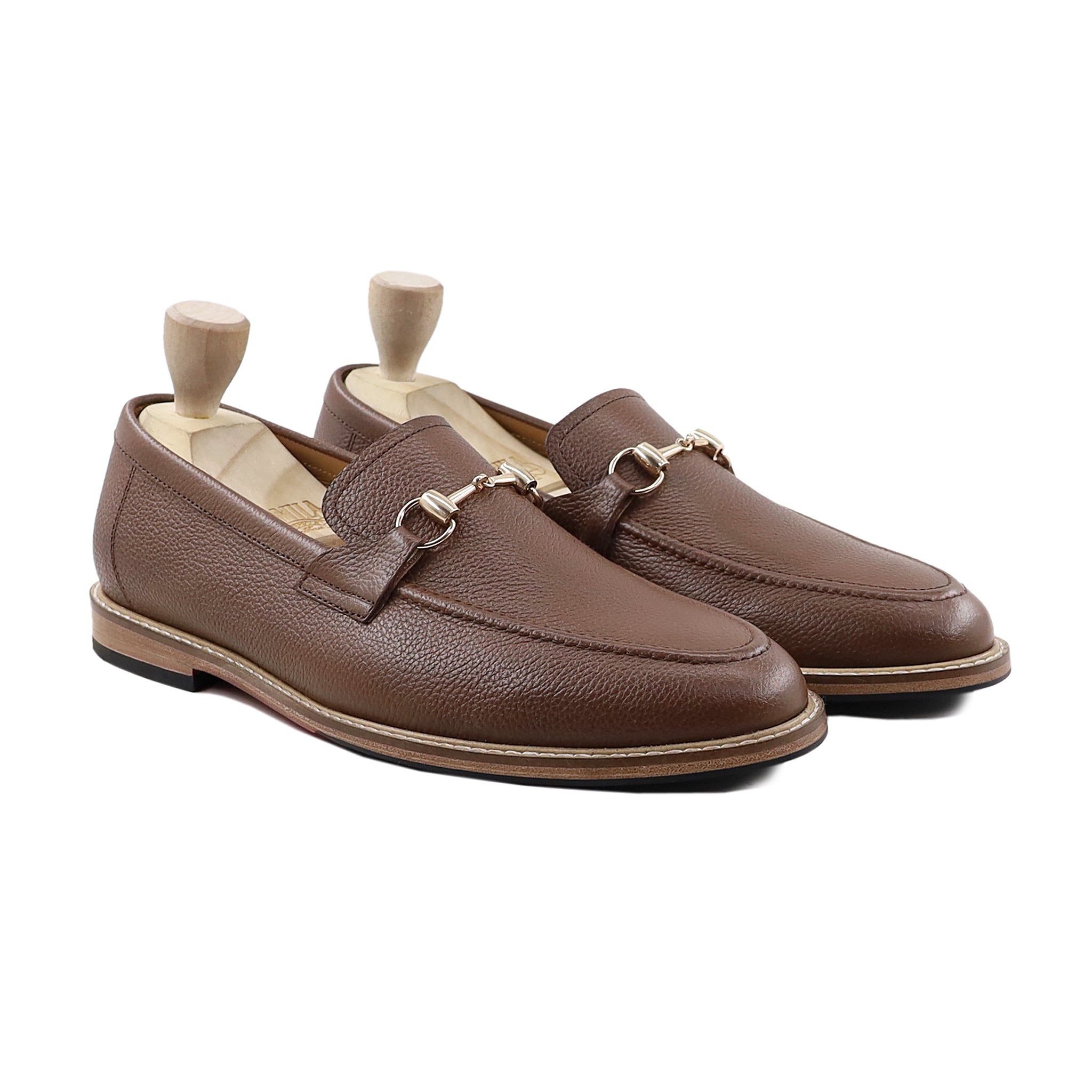 Woodson - Men's Brown Pebble Grain Loafer