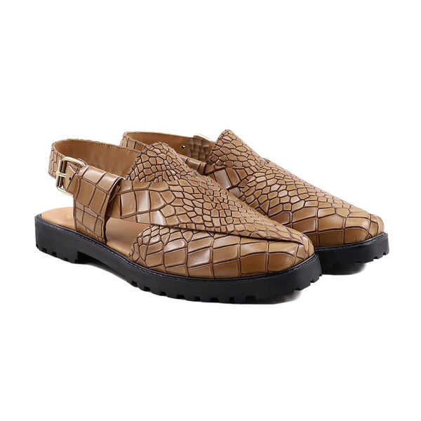 Peele - Men's Tan Calf Leather Sandal