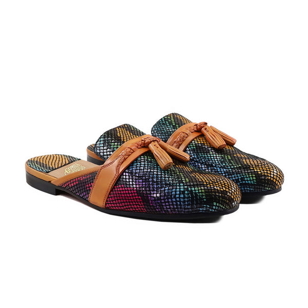 Zoie - Men's Rainbow Printed Leather Slipper