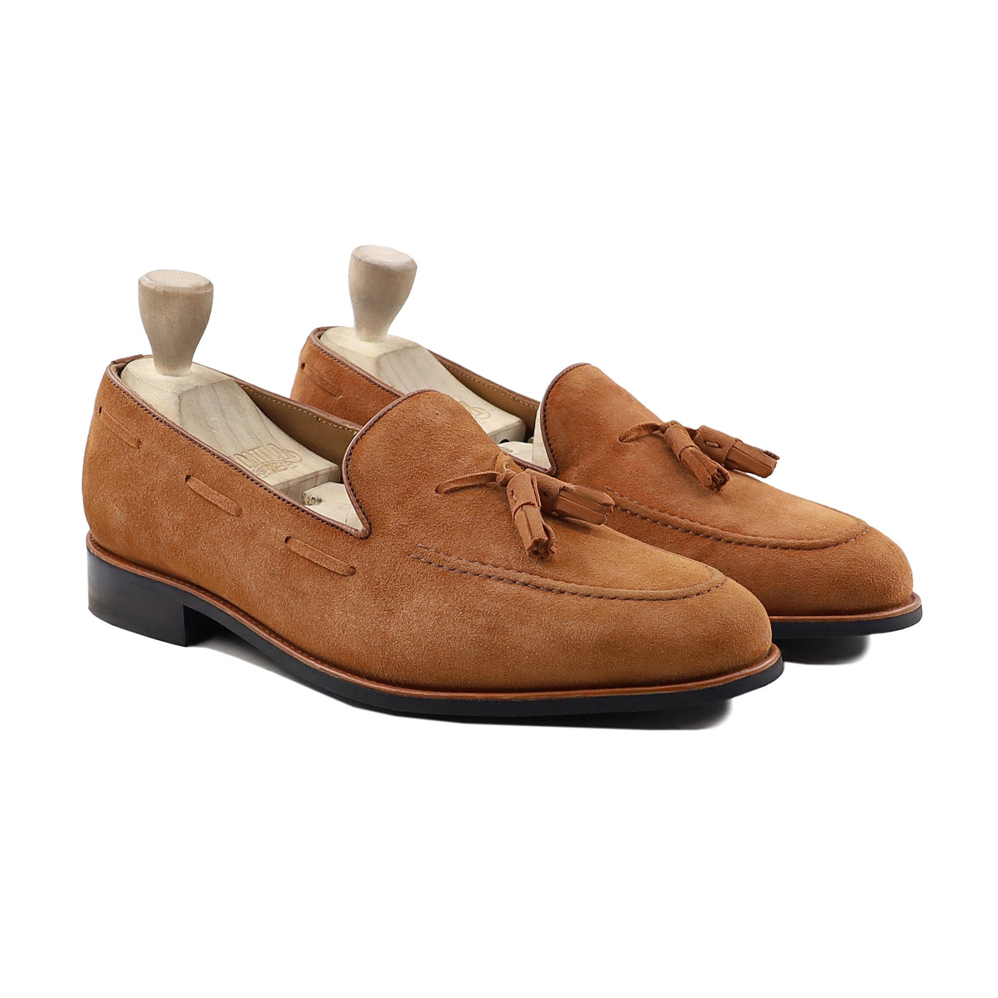 Morbida - Men's Orange Tan Kid Suede Loafer