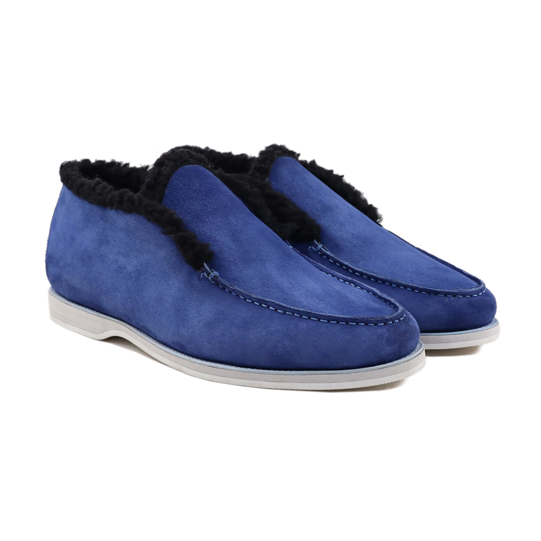 Ginifer - Men's  Light Blue Kid Suede Loafer