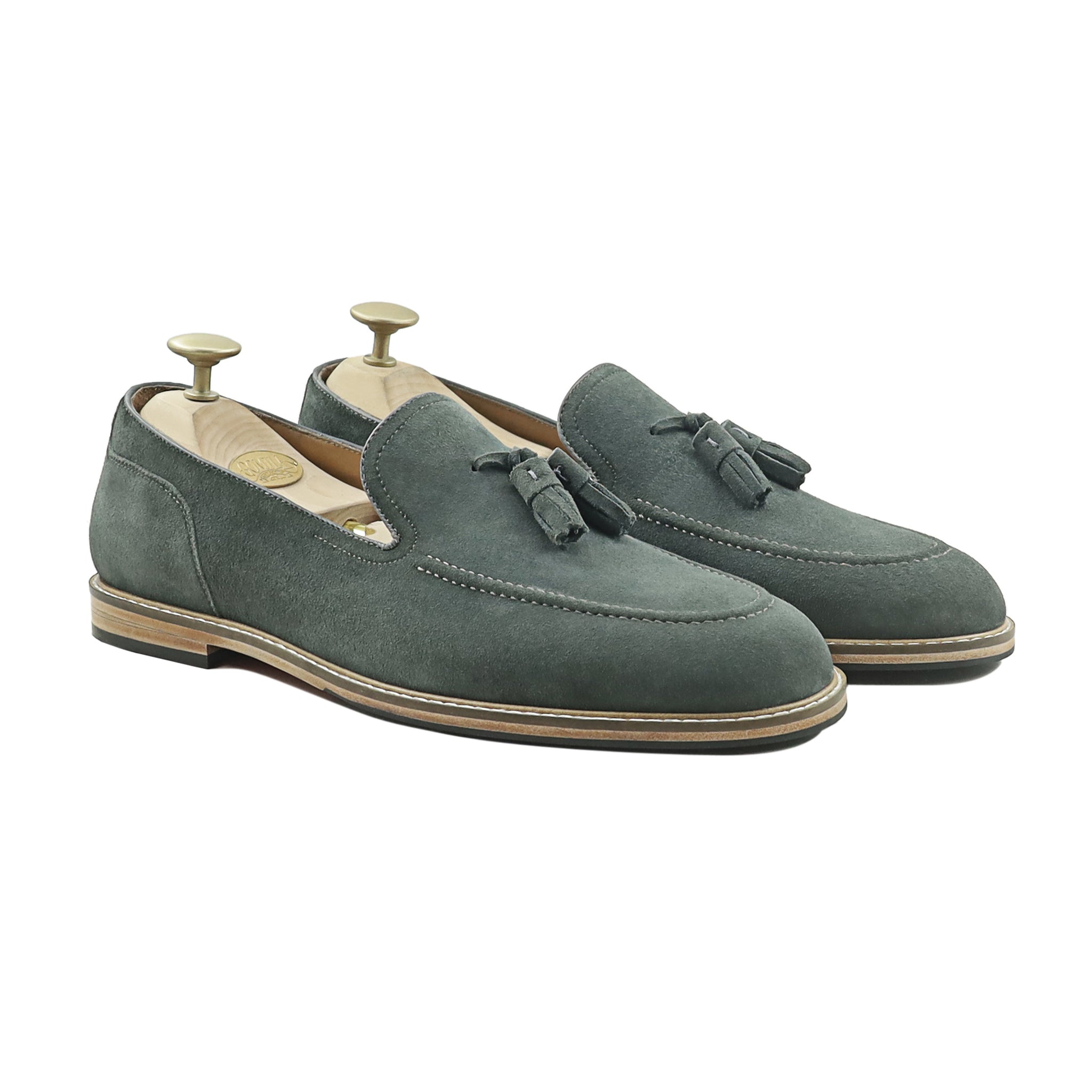 Palmer - Men's Charcoal Gray Kid Suede Loafer