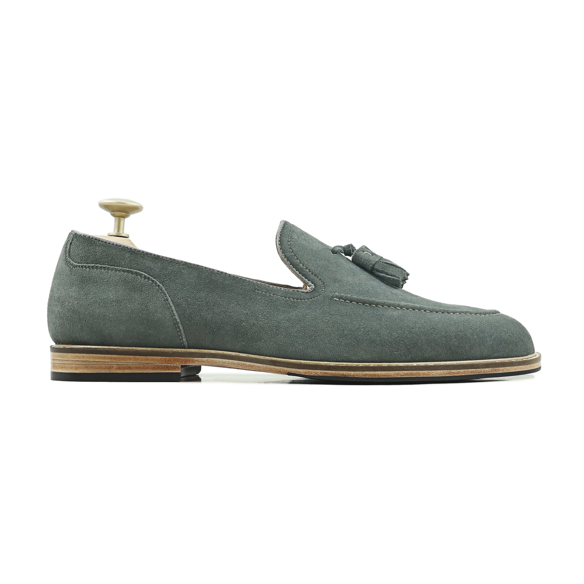 Palmer - Men's Charcoal Gray Kid Suede Loafer