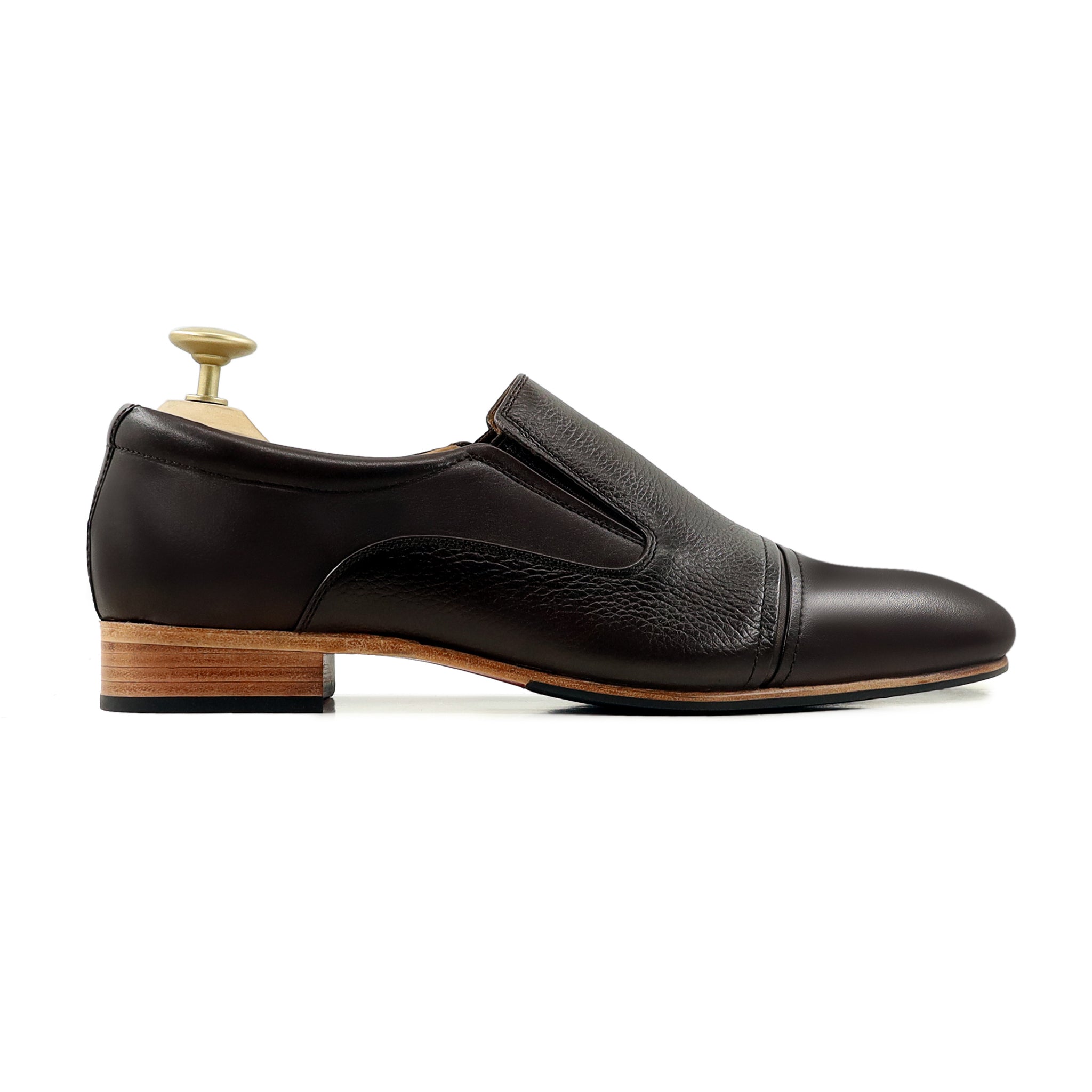 Spear - Men's Dark Brown Calf Leather Loafer