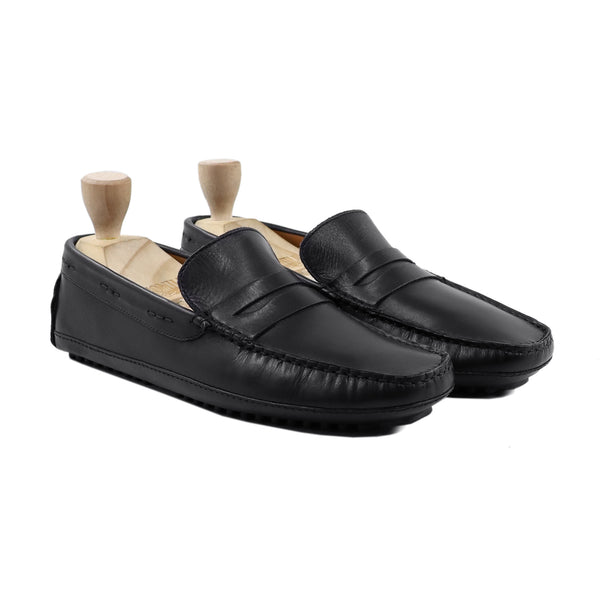 Xaden - Men's Black Calf Leather Driver Shoe