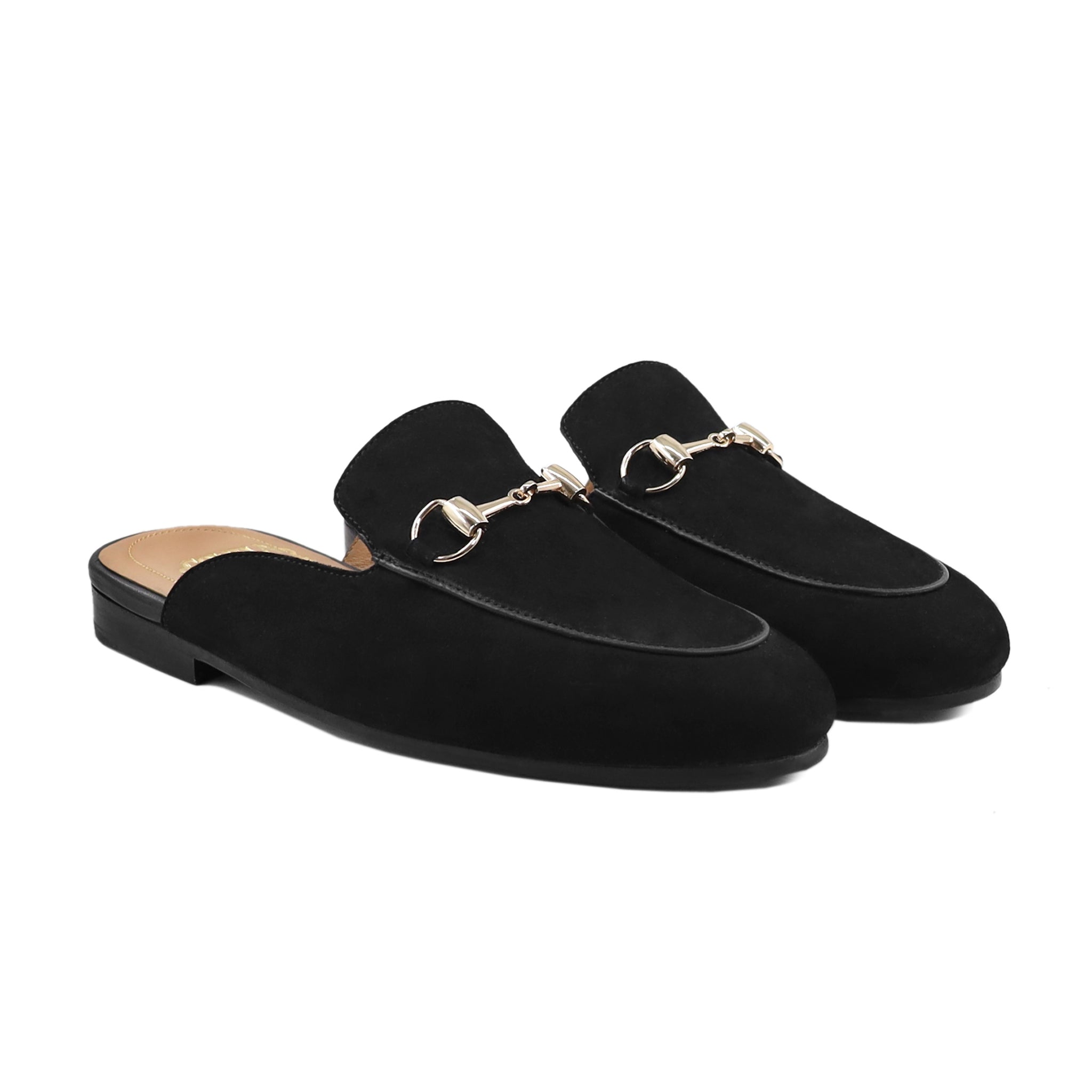 Alikae - Men's Black Kid Suede Slipper