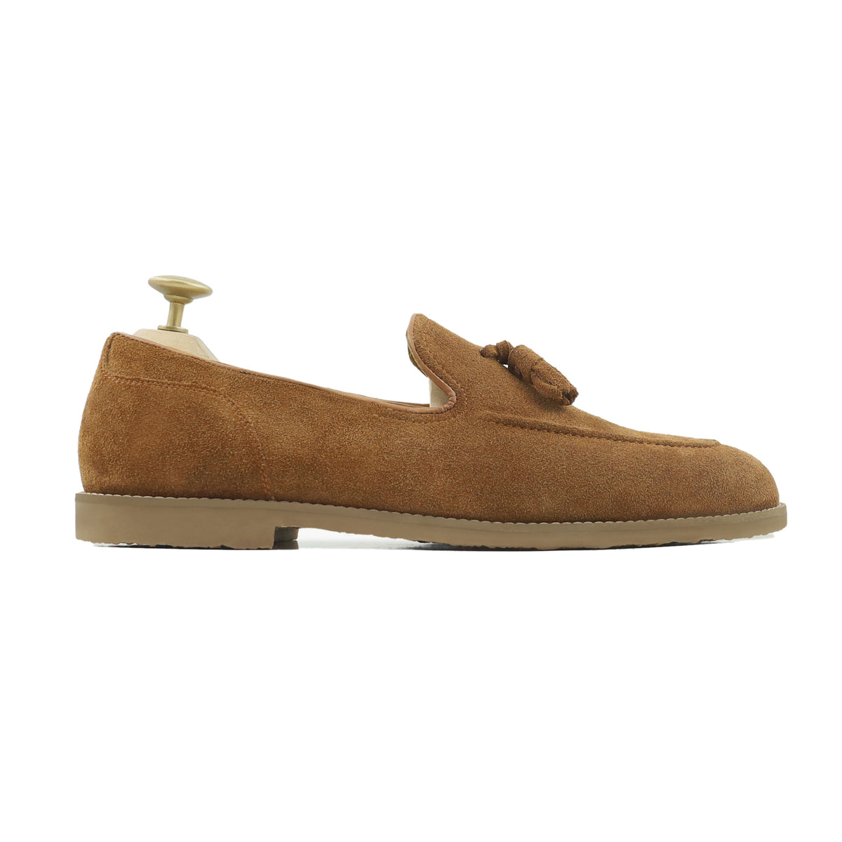 Palmer - Men's Cognac Kid Suede Loafer