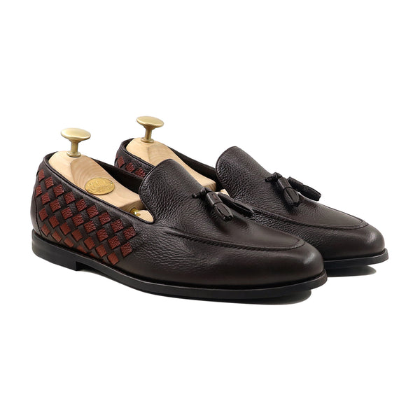 Tanto - Men's Dark Brown Hand Woven Calf Leather Loafer