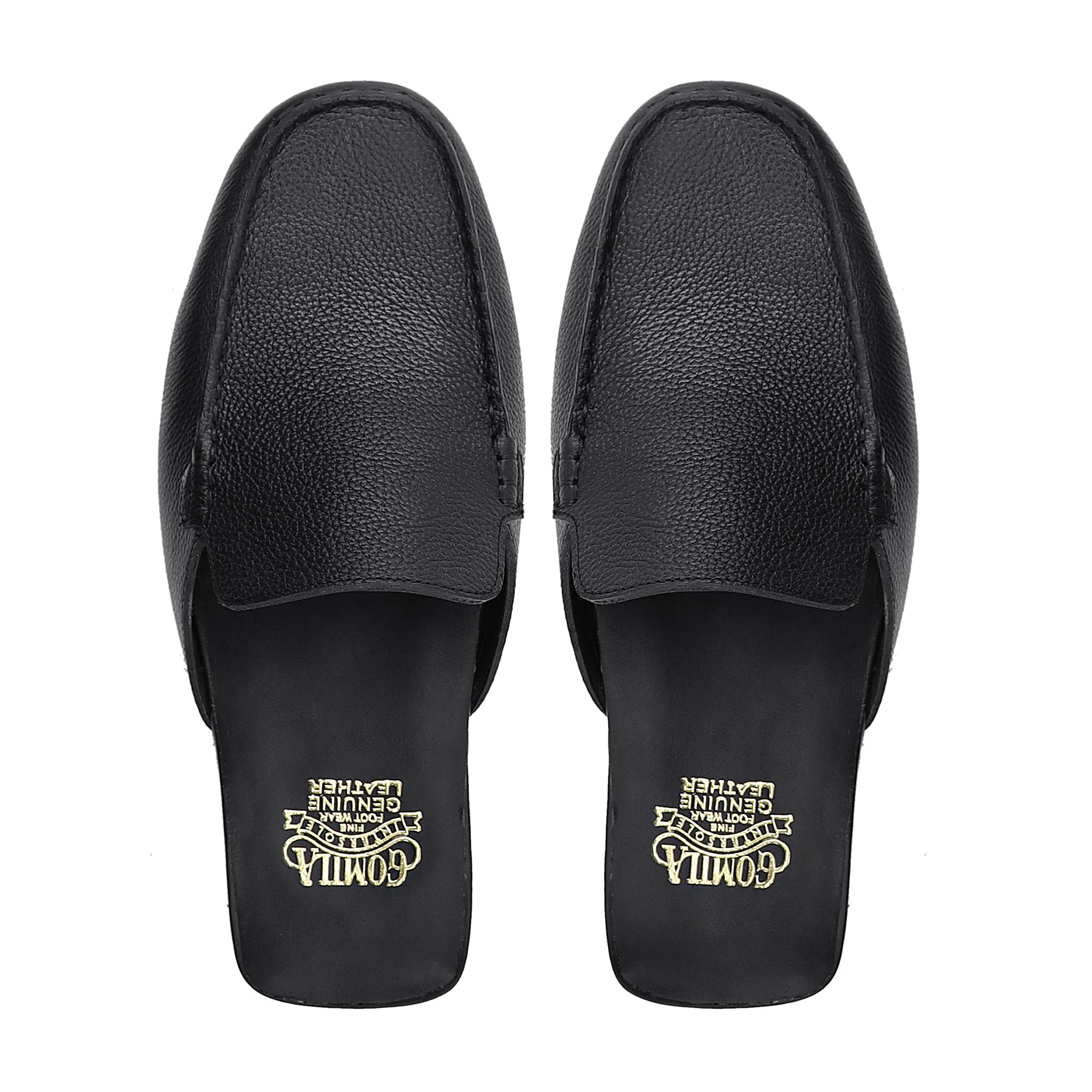 Tweak - Men's Black Pebble Grain Leather Slipper