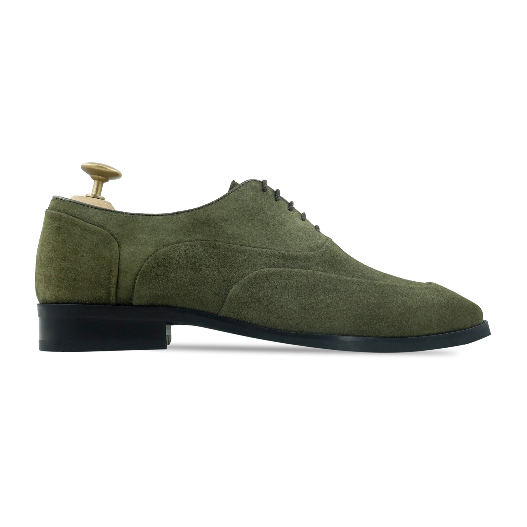 Bokken - Men's Olive Green Kid Suede Oxford Shoe