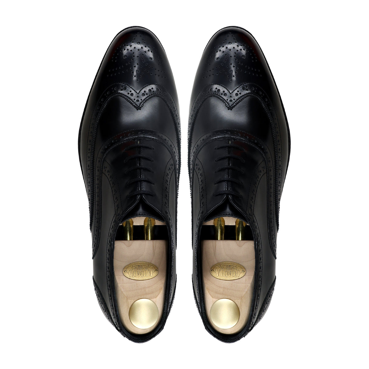 Fukiya - Men's Black Box Leather High Shine Oxford Shoe