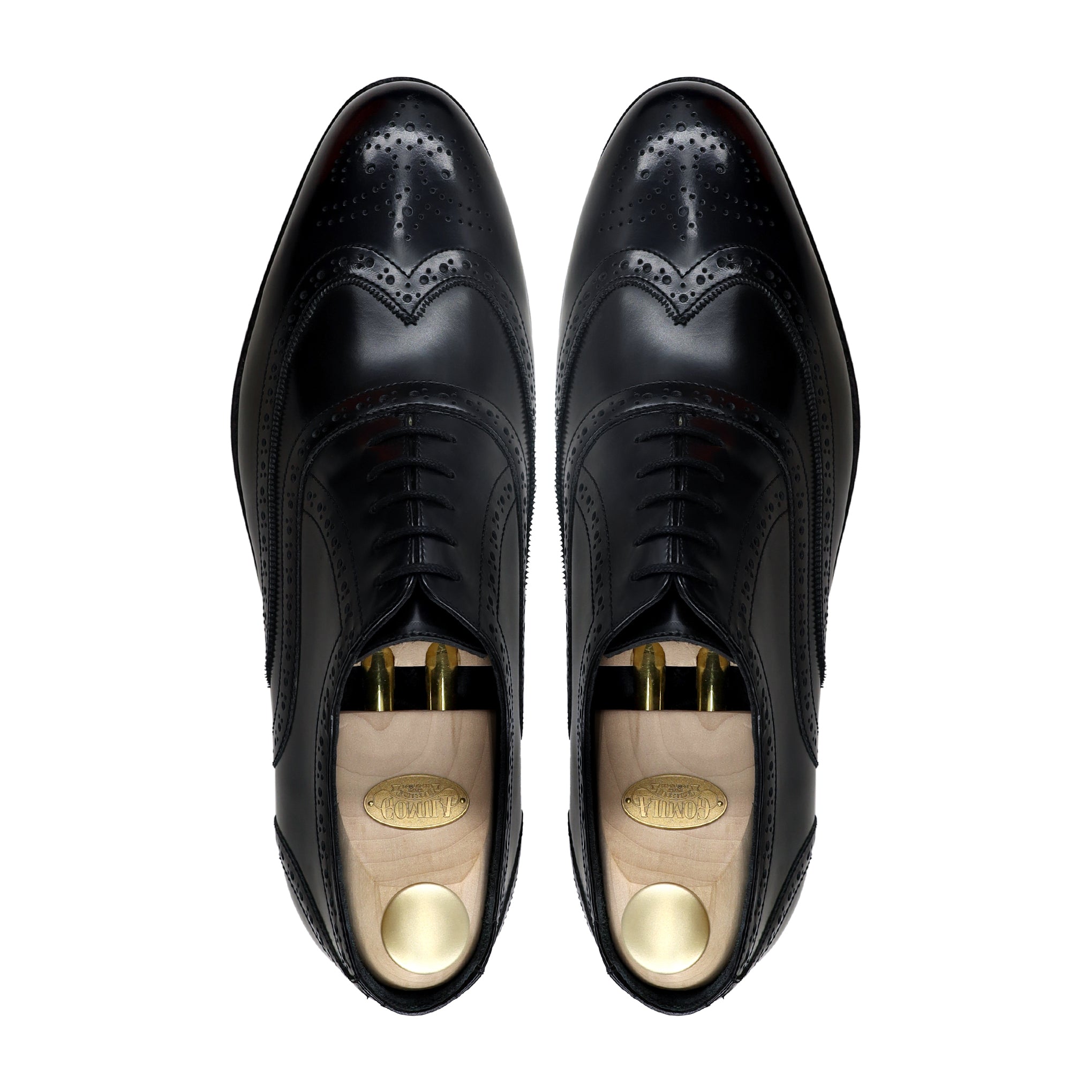 Fukiya - Men's Black Box Leather High Shine Oxford Shoe