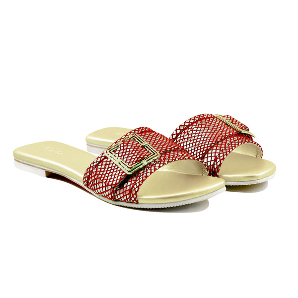 Gabriella - Women's Red and Golden Slipper