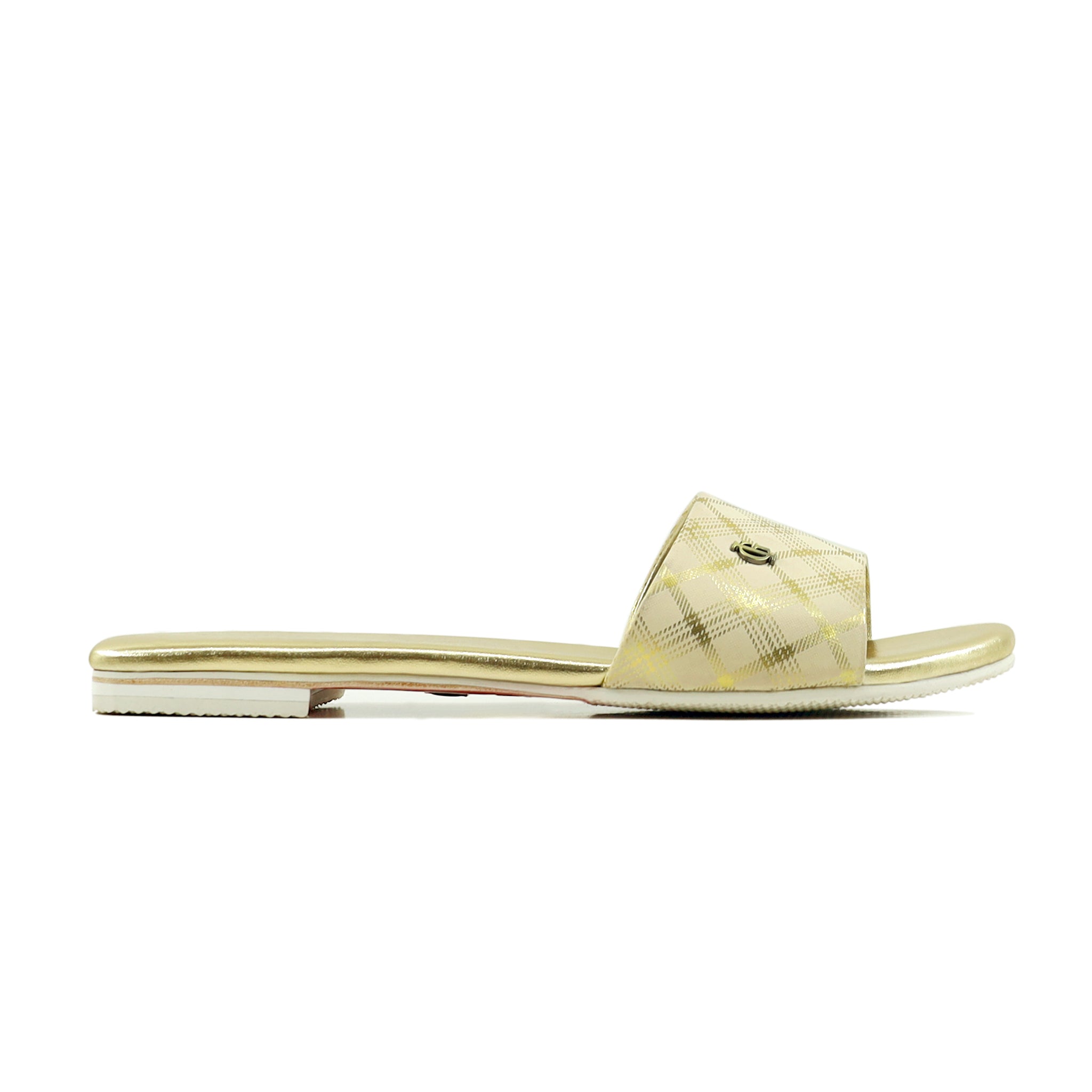 Abbie - Women's Beige and Golden Slipper