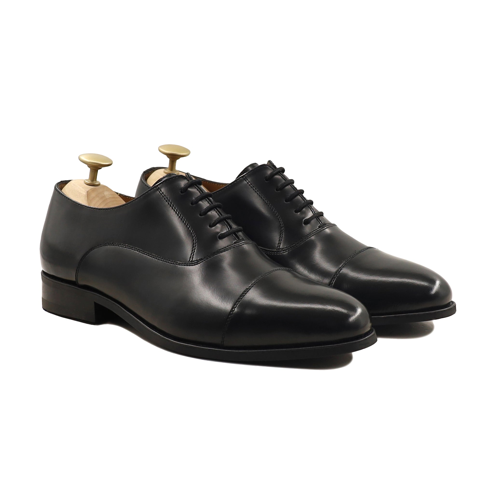 Branwen - Men's Black Box Leather High Shine Oxford Shoe