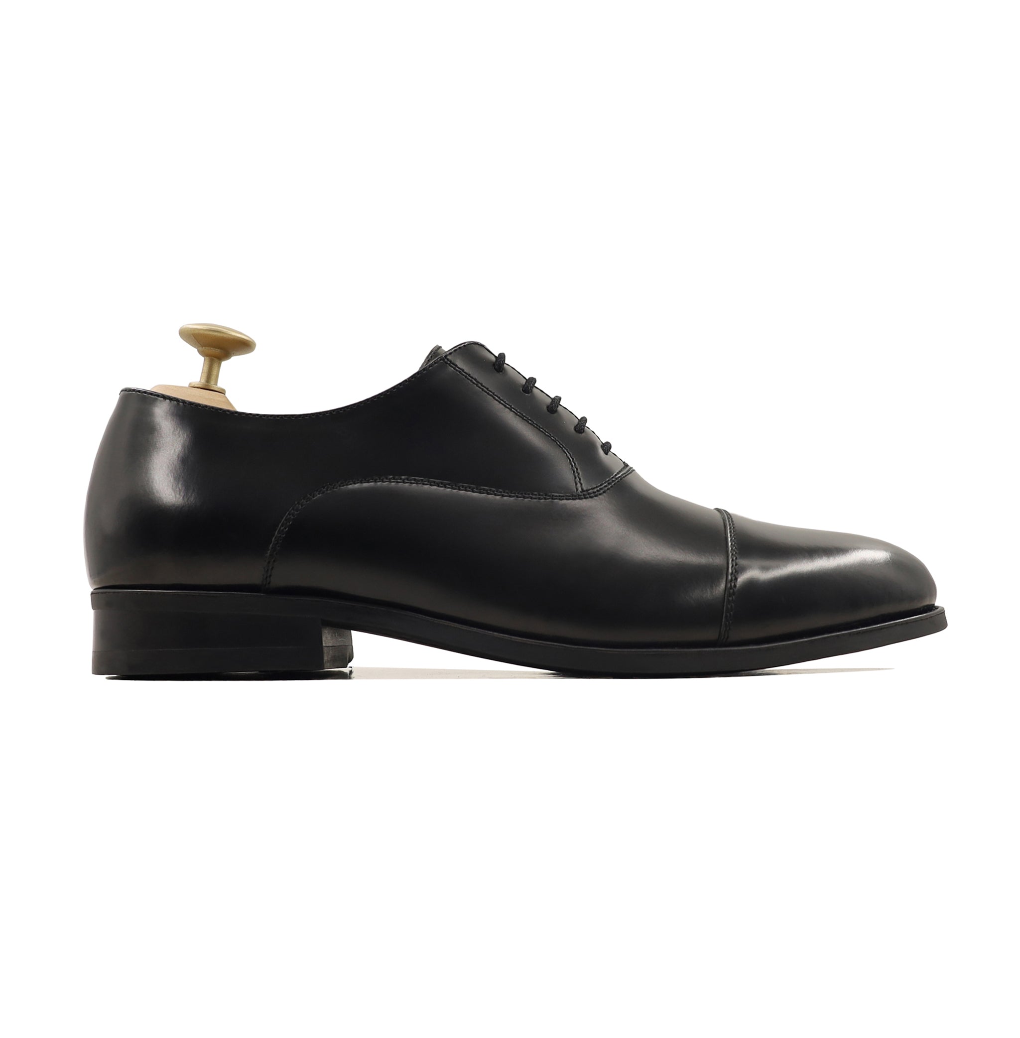 Branwen - Men's Black Box Leather High Shine Oxford Shoe