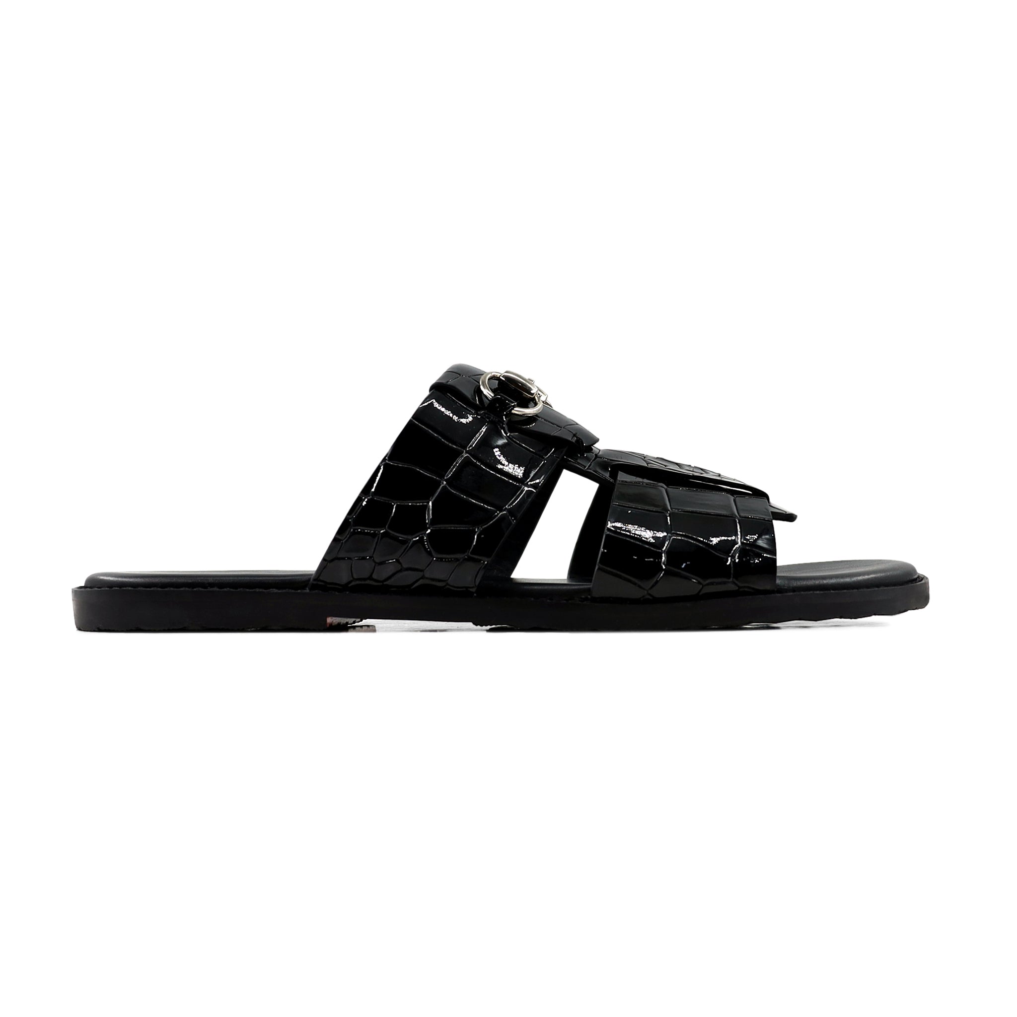 Huxley - Men's Black Patent Leather Slipper