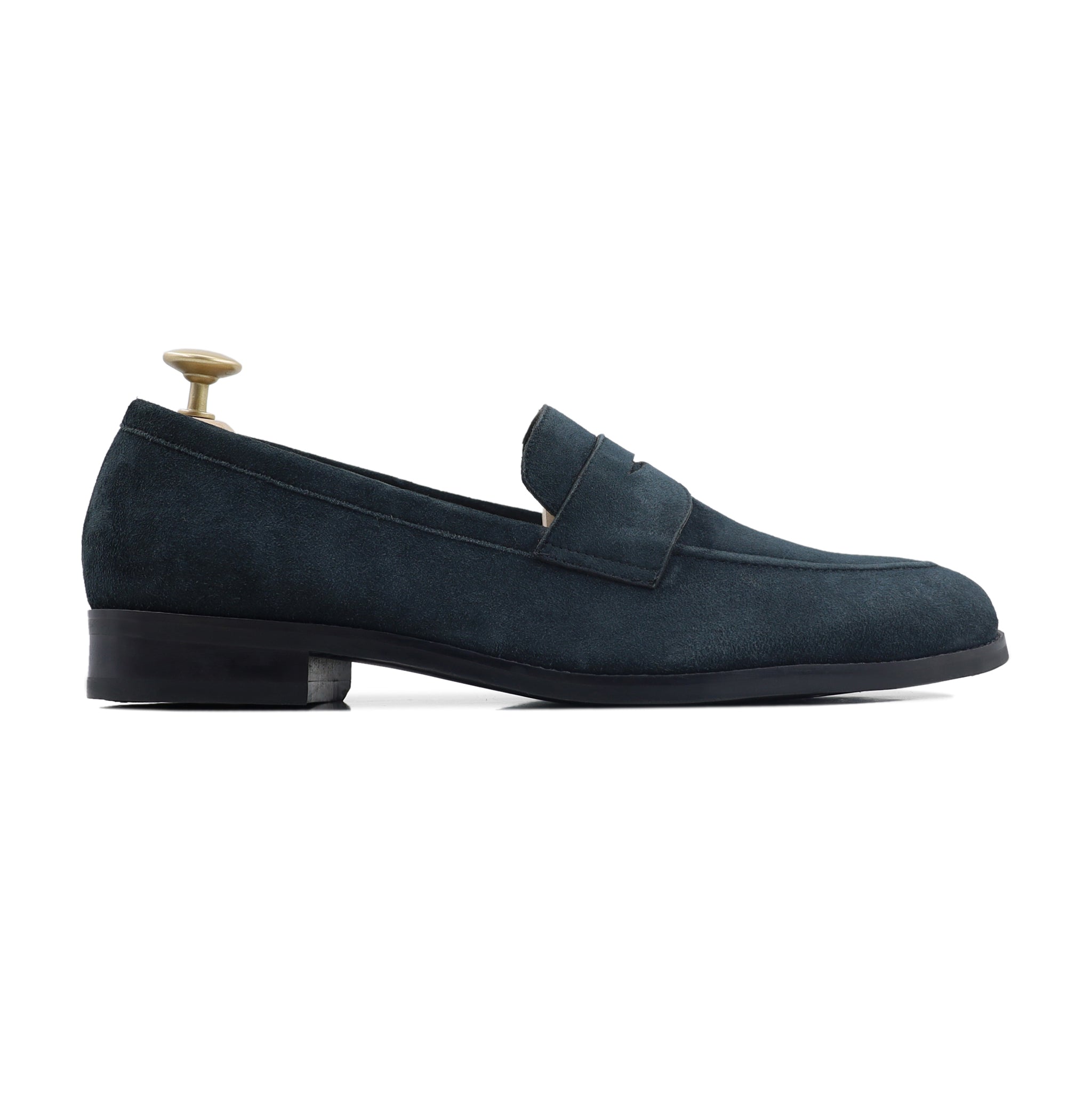 Singerei - Men's Navy Blue Kid Suede Loafer