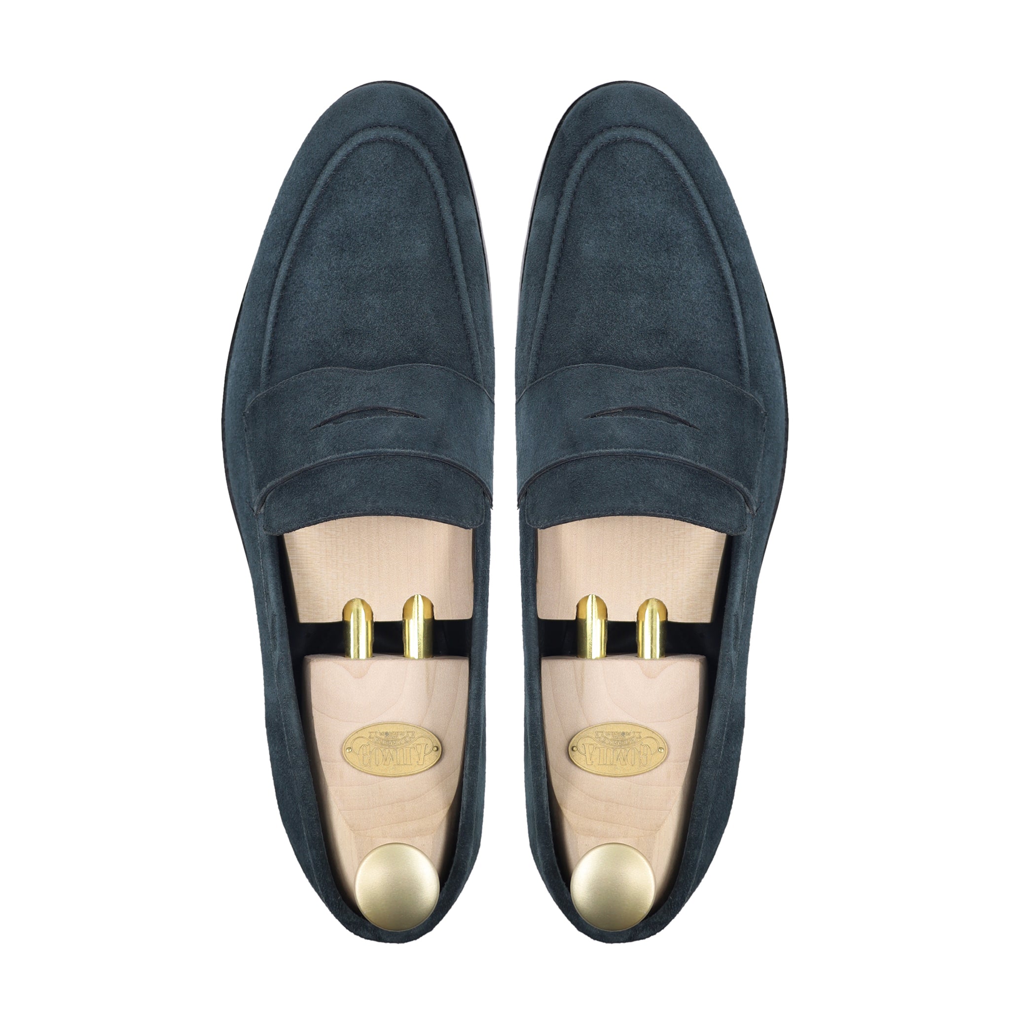 Singerei - Men's Navy Blue Kid Suede Loafer