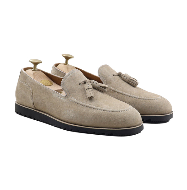 Palmer - Men's Biege Kid Suede Loafer